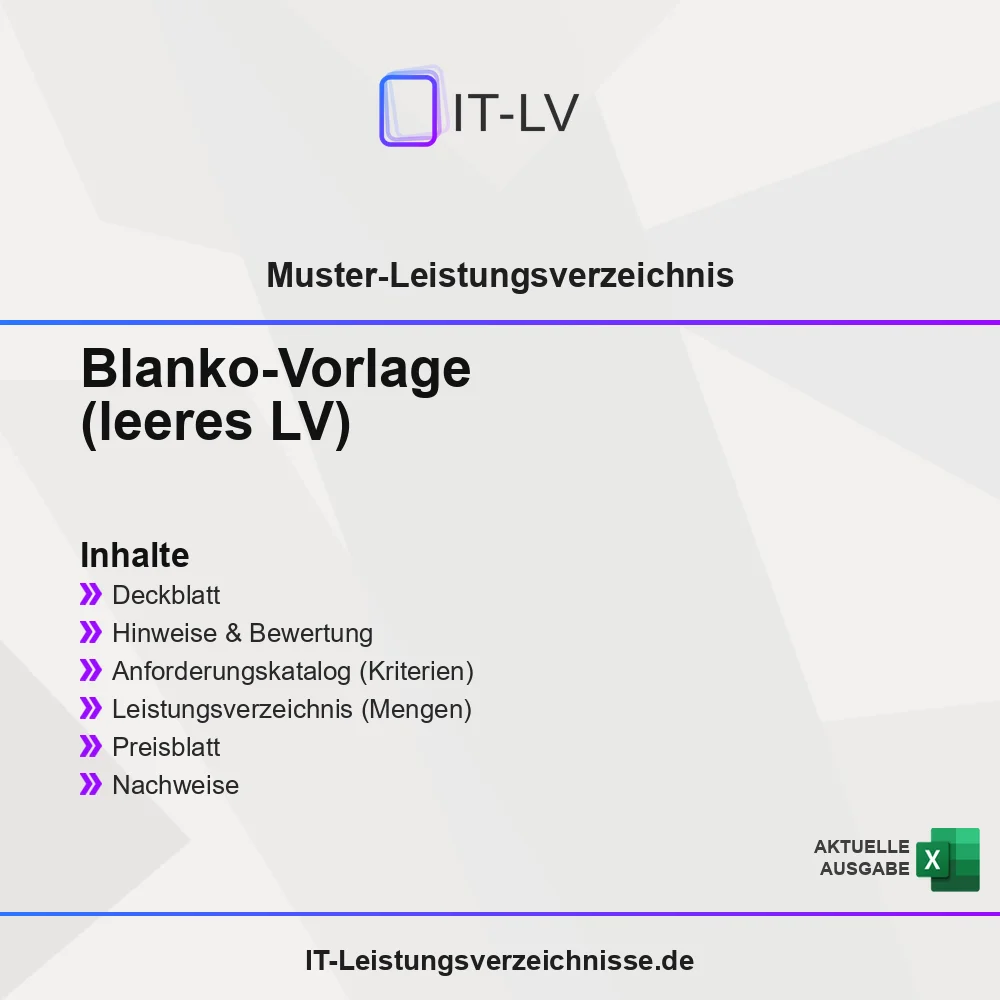 Inhaltsübersicht Muster-LV Blanko-Vorlage Inhaltsübersicht Muster-LV Blanko-Vorlage