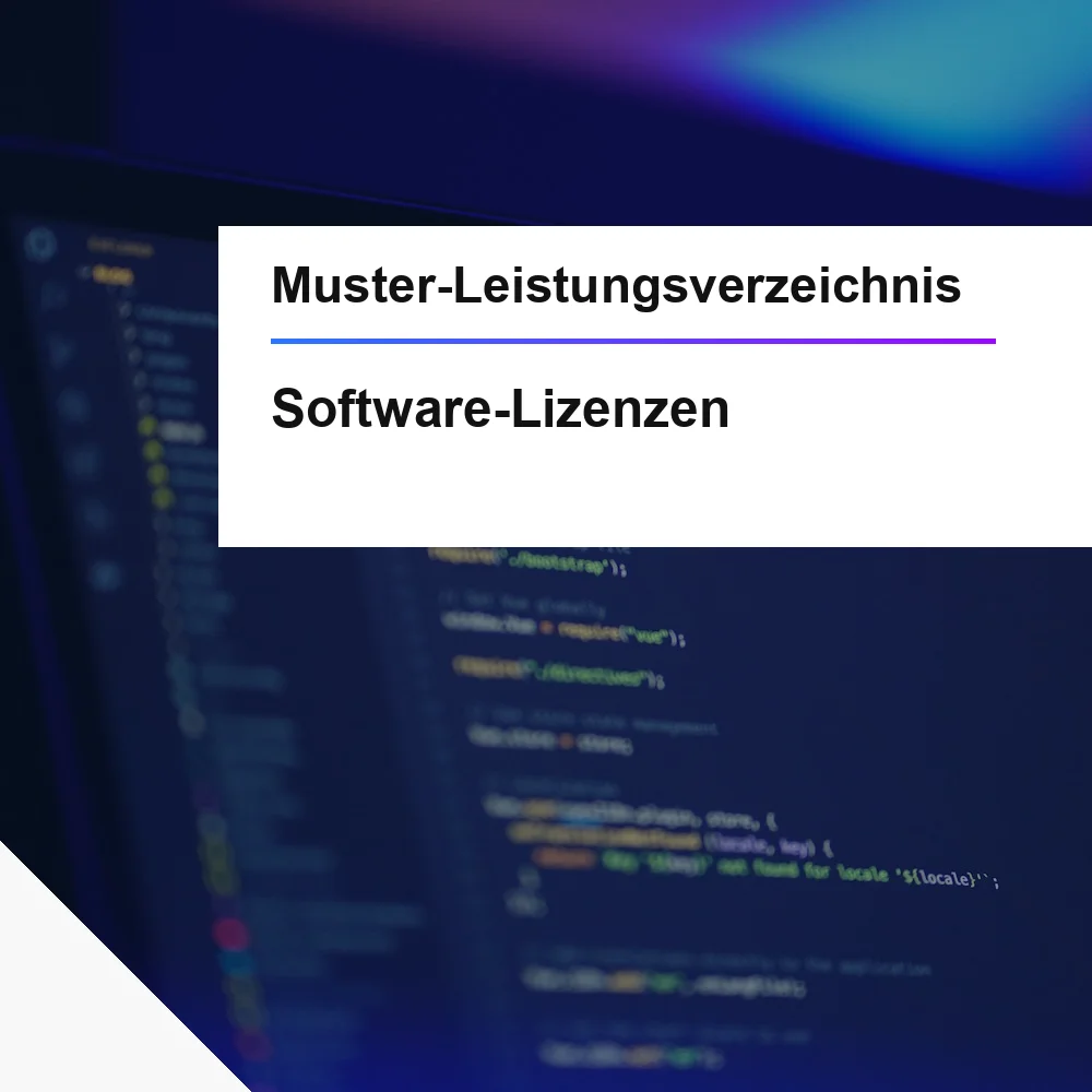 Muster-LV Software-Lizenzen Rahmenvertrag oeffentliche Ausschreibung